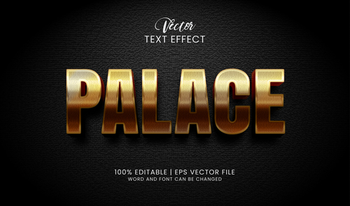 Palace editable text effect 3D vector