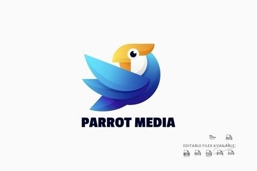 Parrot gradient logo design vector