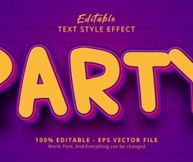 Party editable eps text effect vector