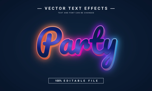 Party vector text effects