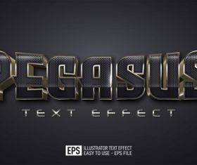 Pegasus editable style effect template vector