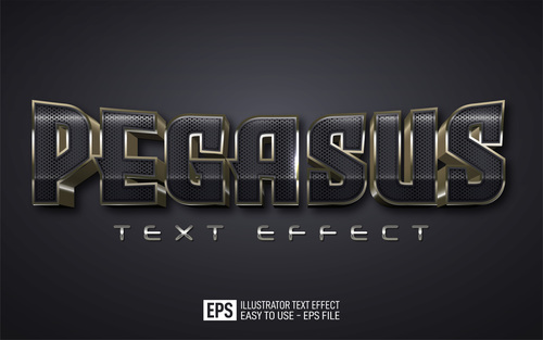 Pegasus editable style effect template vector