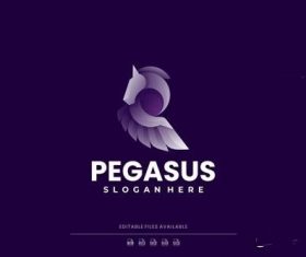 Pegasus gradient logo vector