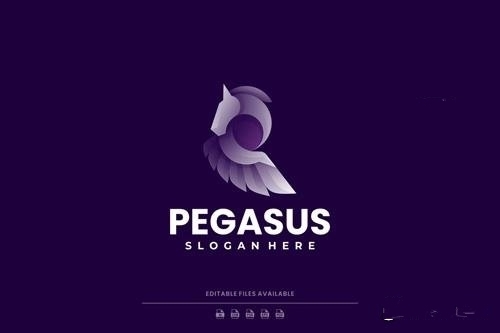 Pegasus gradient logo vector