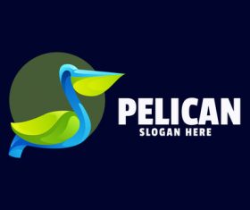 Pelican gradient logo template vector