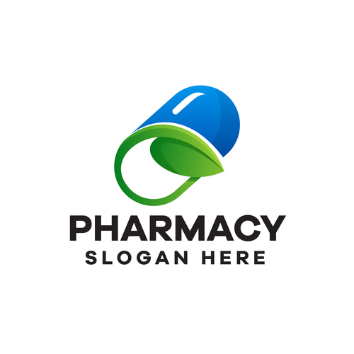 Pharmacy gradient logo design vector