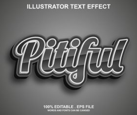 Pitiful illustrator text effect vector