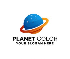 Planet gradient logo template design vector