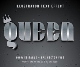 Queen illustrator text effect vector