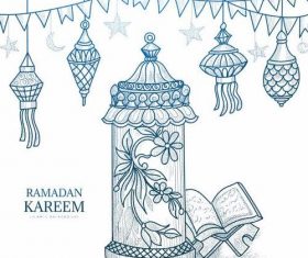 Quran with decorative background vector