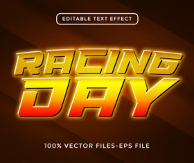 Racing day text effect vector