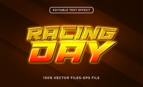 Racing day text effect vector