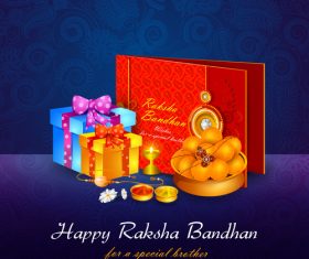 Raksha bandhan gift background vector