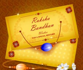 Raksha bandhan invitation card vector