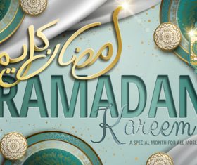 Ramadan festival style card vector