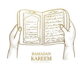 Reading Quran vector