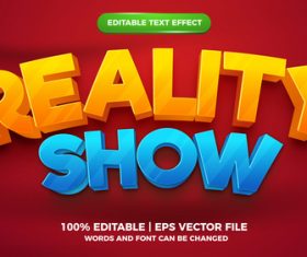 Reality show cartoon style 3d template vector