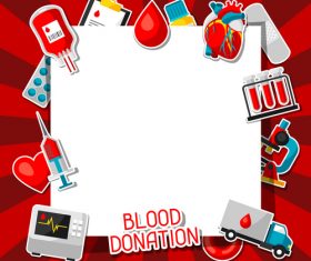 Red background blood donation vector