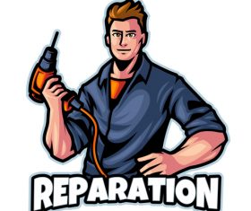 Reparation logo design template vector