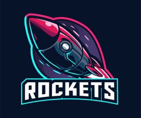 Rocket logo template design vector