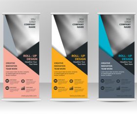 Roll up banner vector