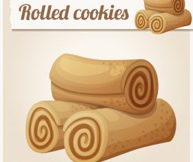Rolled cookies vector