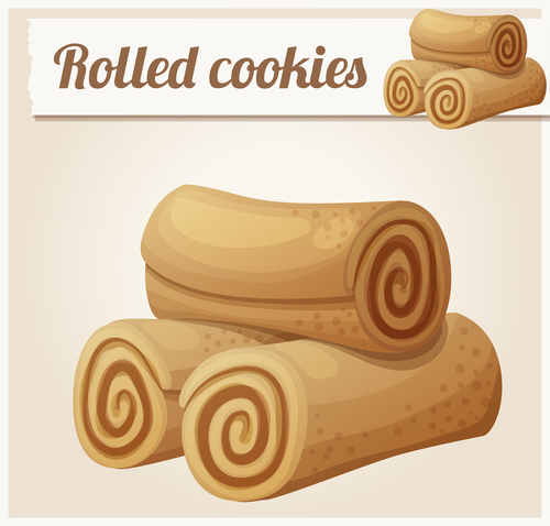 Rolled cookies vector