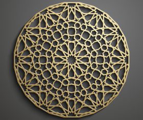 Round golden pattern background vector