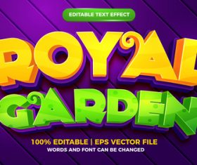 Royal garden cartoon style 3d template vector