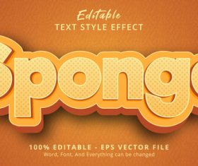 SPONGE relief effect editable text vector