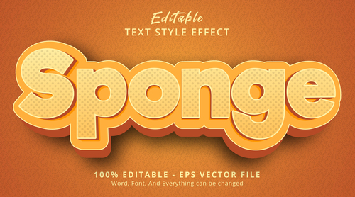 SPONGE relief effect editable text vector