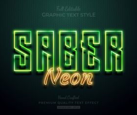 Saber non editable text style vector