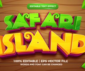 Safari island cartoon style 3d template vector