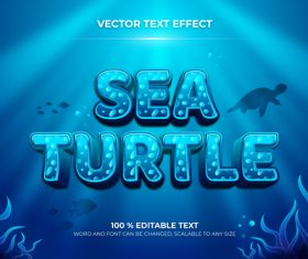 Sea turtle vector text effect