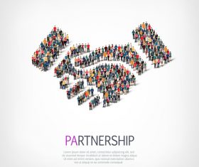 Shapes of people and group of crowd points forming given shape vector