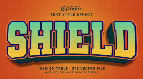 Shield editable text effect vector