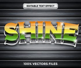 Shine text effect vector