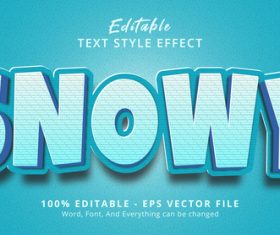 Snowy editable text effect vector