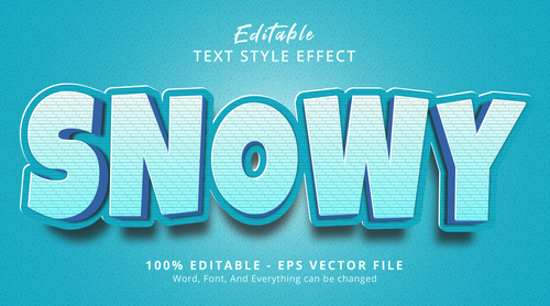 Snowy editable text effect vector
