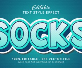Socks editable text effect vector