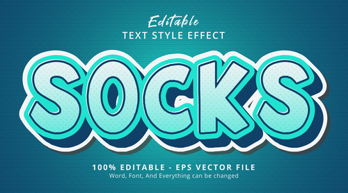 Socks editable text effect vector