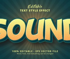 Sound editable eps text effect vector