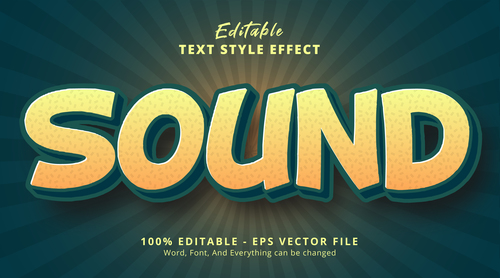 Sound editable eps text effect vector