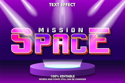 Space style text effect vector