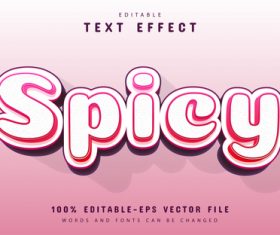 Spicy text cartoon style text effect vector