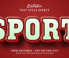 Sport editable eps text effect vector