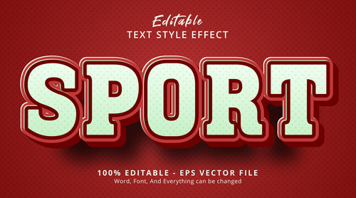 Sport editable eps text effect vector