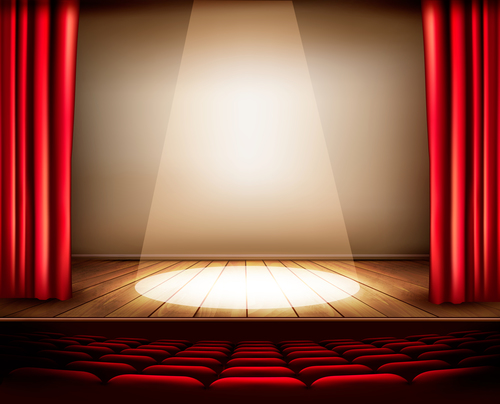 Stage center lighting effect vector