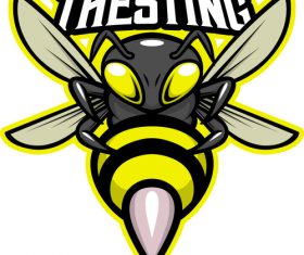 Sting bee esport logo template vector