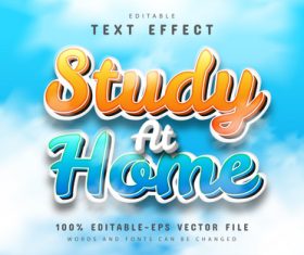 Study at home text effect editable vector